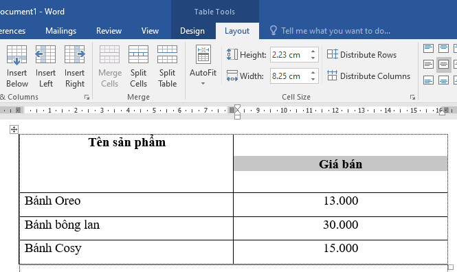 Cách căn chỉnh chữ vào giữa ô trong bảng trên Word và Excel 2