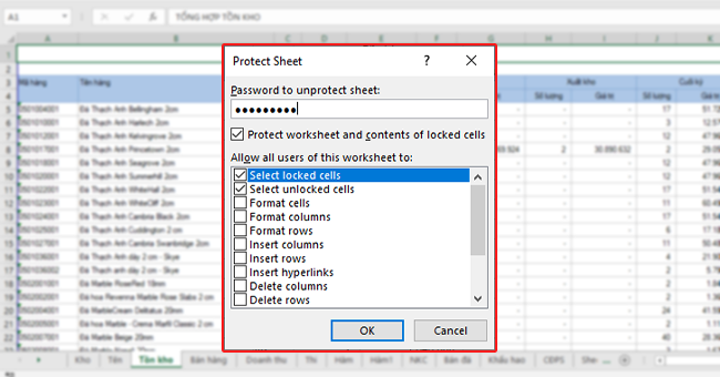 Cách đặt mật khẩu bảo vệ cho nhiều sheet Excel cùng lúc