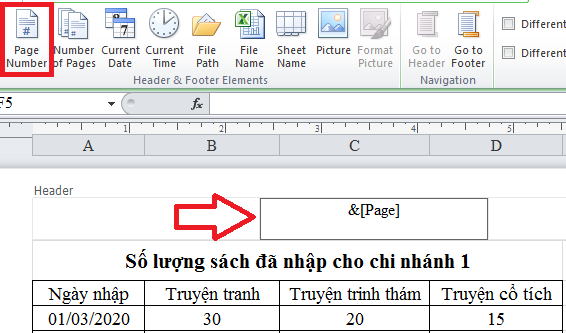 Mẹo đánh số trang không bắt đầu từ 1 trong Excel