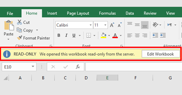 Khắc phục lỗi không thể chỉnh sửa được file Excel