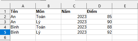 ví dụng hàm MATCH và INDEX nhiều điều kiện