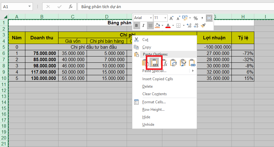 cách nhanh nhất để xóa hàm tính trong Excel 8