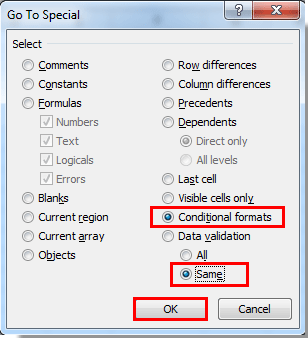 tìm các ô chứa cùng định dạng trong Excel