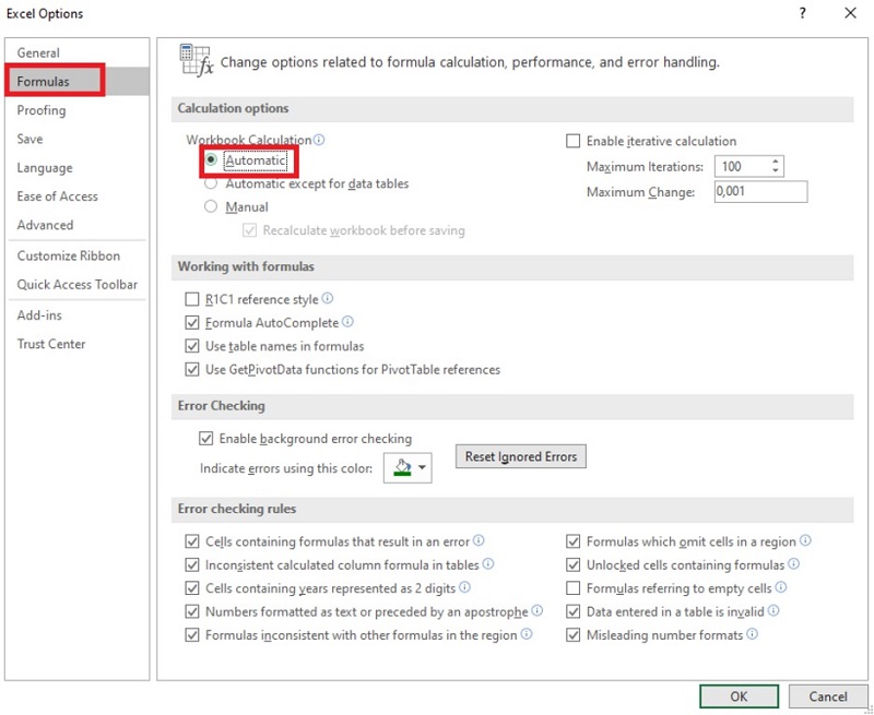 tự cập nhật dữ liệu trong excel
