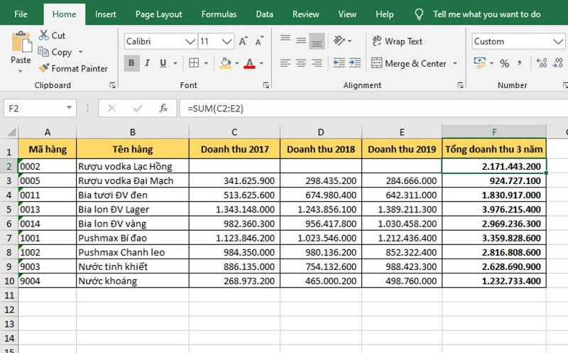 tự cập nhật dữ liệu trong excel