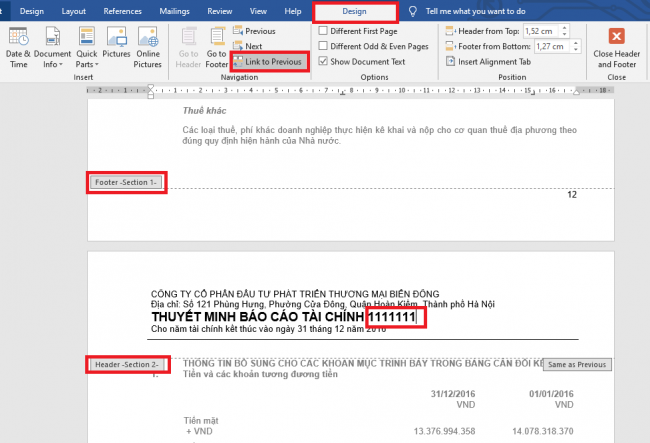 Cách ngắt Section để tạo Header and Footer khác nhau trong Microsoft Word Cách ngắt Section để tạo Header and Footer khác nhau trong Microsoft Word