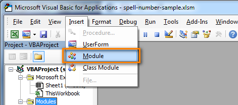 mở module trong visual basic editor