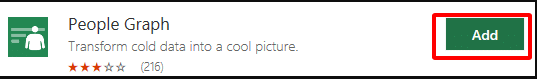 thêm add-ins people graph trong excel
