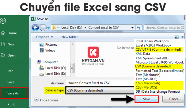 Cách chuyển file Excel sang CSV cực đơn giản và dễ nhớ