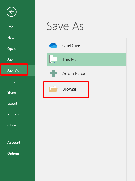 chọn save as trong excel