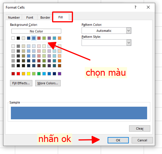 tùy chỉnh màu ô để tô màu các dòng với conditional formatting