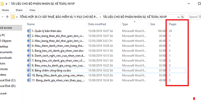 AbS4AQy Mẹo hay: Đếm số trang Word mà không cần mở file