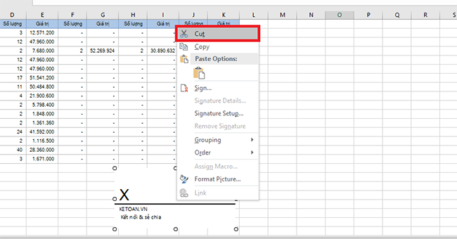 Hướng dẫn cách tạo và chèn chữ ký vào file Excel