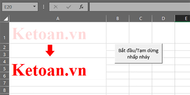 Hướng dẫn tạo chữ nhấp nháy (cực nhanh) trong Excel