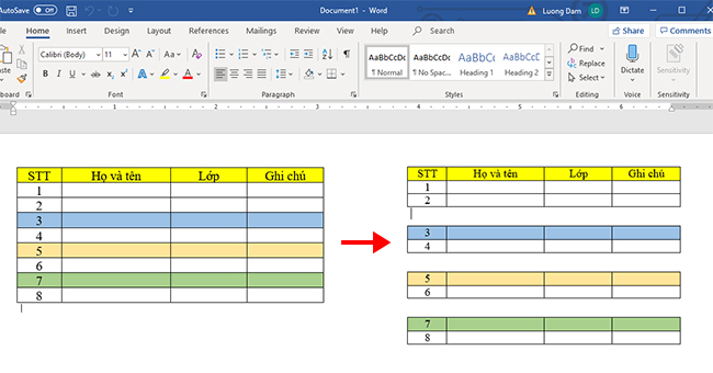 Hướng dẫn cách tách bảng và gộp bảng trong Word Hướng dẫn cách tách bảng và gộp bảng trong Word