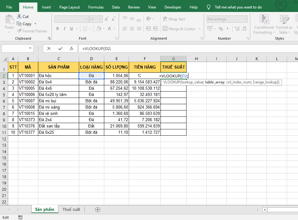 Cách sử dụng hàm VLOOKUP cùng sheet, khác sheet và khác file