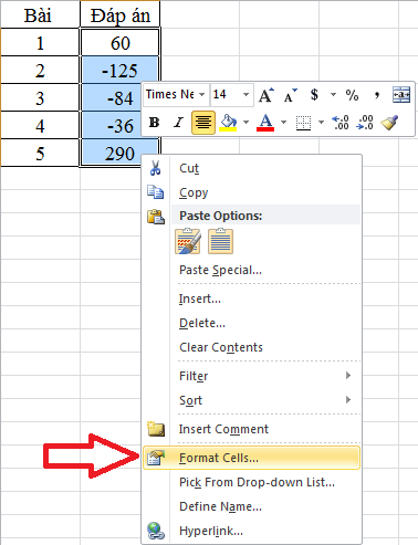 Hướng dẫn 2 cách đóng dấu ngoặc số âm trong Excel