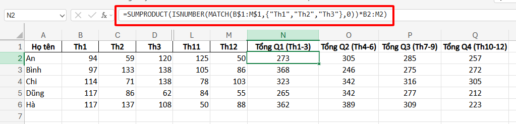 công thức tính hàng ngang theo điều kiện tệp