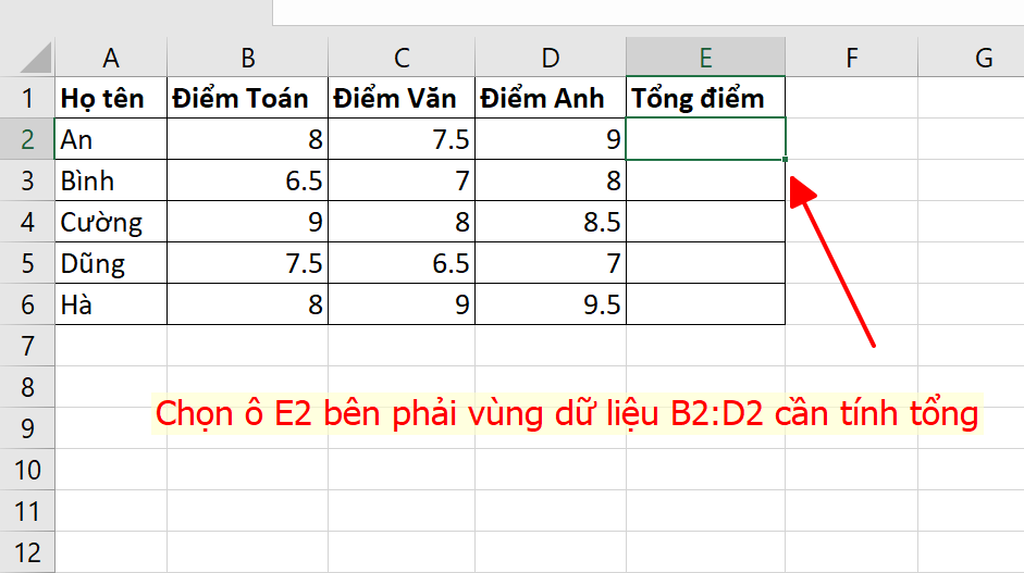 hướng dãn sử dụng autosum trong excel