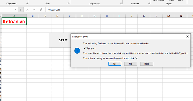 Cách lưu file Excel có chứa code Macros VBA: Rất đơn giản!