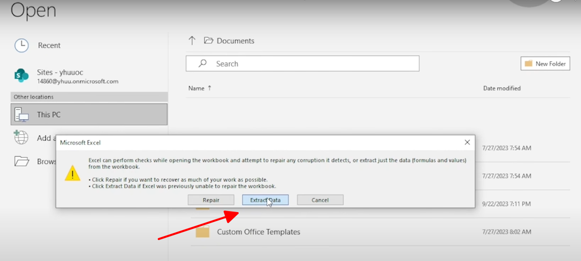nếu không dùng được repair hãy bấm extract