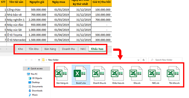 Hướng dẫn tách các Sheet thành từng file Excel riêng biệt