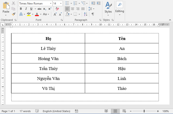 Cách sắp xếp tên theo thứ tự chữ cái trong Microsoft Word