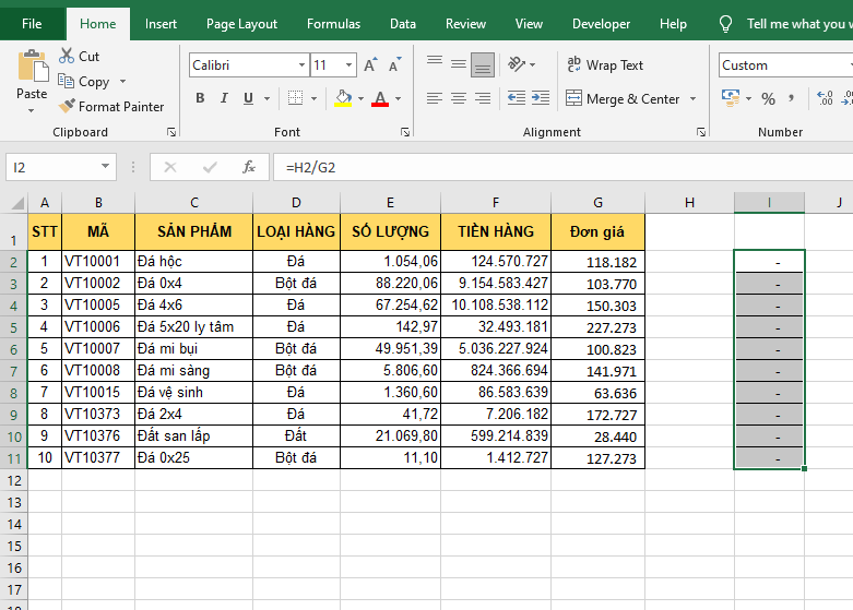Cách copy giá trị trong Excel