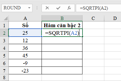 Công thức và cách sử dụng hàm căn bậc 2 trong Excel