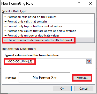 Hướng dẫn tô màu cột xen kẽ trong Microsoft Excel