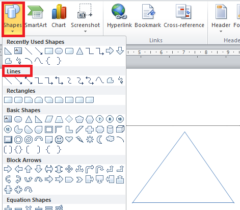 Hướng dẫn các bước vẽ hình học cơ bản trong Word Hướng dẫn các bước vẽ hình học cơ bản trong Word