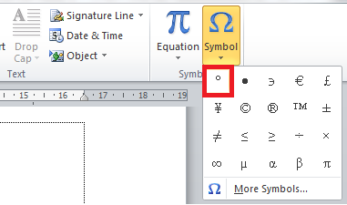 Hướng dẫn cách viết, chèn biểu tượng độ C trong Word