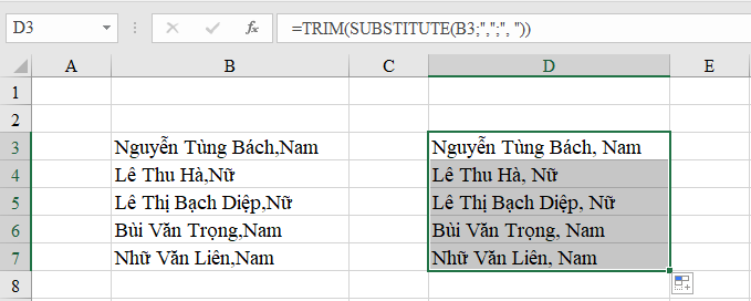 2 cách tạo khoảng cách sau dấu phẩy trong Microsoft Excel 2 cách tạo khoảng cách sau dấu phẩy trong Microsoft Excel