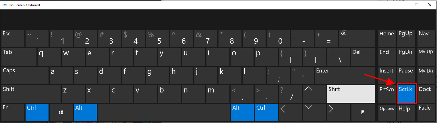 hình ảnh nút scroll lock trên bàn phím ảo