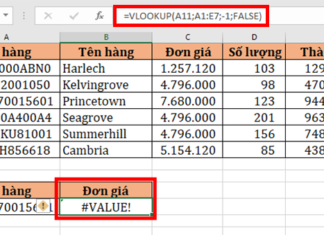 3 Cách sửa lỗi #VALUE! khi sử dụng hàm VLOOKUP trong Excel
