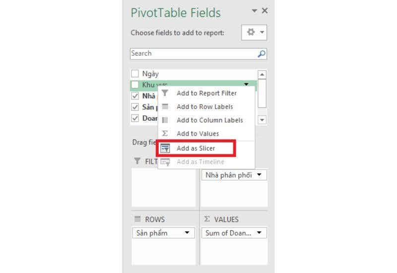 cách tạo pivot table