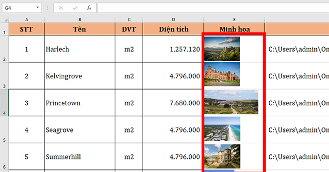 Hướng dẫn cách chèn ảnh hàng loạt vào ô trong Excel