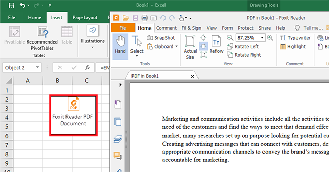 Cách cực dễ để chèn/thêm file PDF vào bảng tính Excel