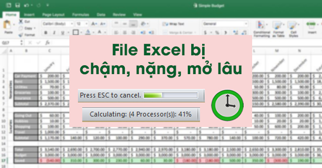 3 Cách khắc phục tình trạng file Excel bị nặng, chậm, mở lâu