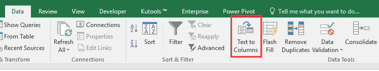 mở text to columns