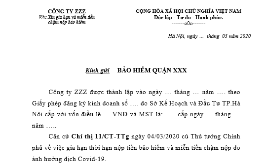 Táº£i Vá» Máº«u Cong VÄƒn Xin Gia Háº¡n Va Miá»…n Tiá»n Cháº­m Ná»™p Báº£o Hiá»ƒm