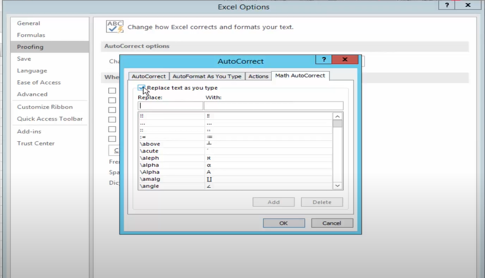 bật tắt tính năng AutoCorrect (2)