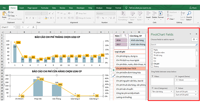 Hướng dẫn dùng PivotTable để lập báo cáo, thống kê trong Excel