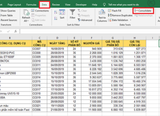 Cách sử dụng CONSOLIDATE để thống kê, gộp dữ liệu trong Excel