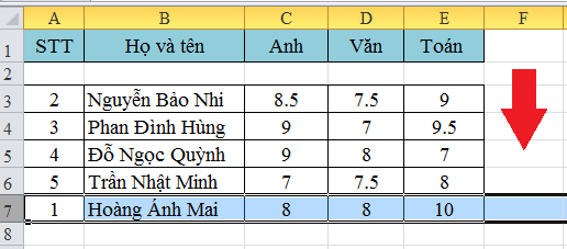 Cách di chuyển hàng, di chuyển cột cực nhanh trong Excel