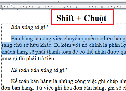 Cách bôi đen nhanh văn bản bằng bàn phím trong Word