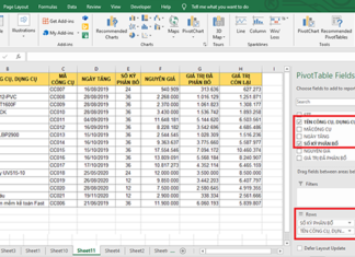 Cách dùng PivotTable để tìm dữ liệu trùng và tính tổng số tiền trong Excel