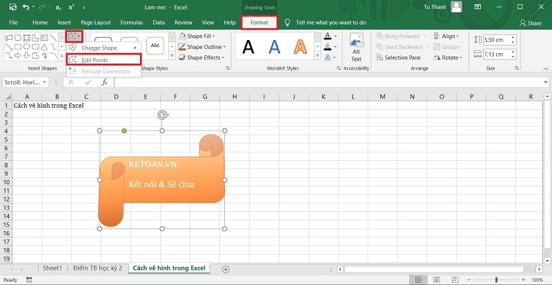 vẽ hình trong excel 