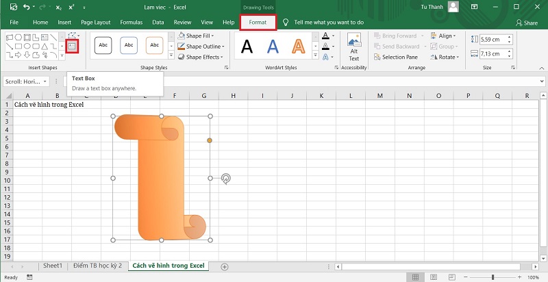 vẽ hình trong excel 