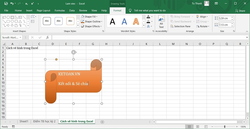 vẽ hình trong excel 
